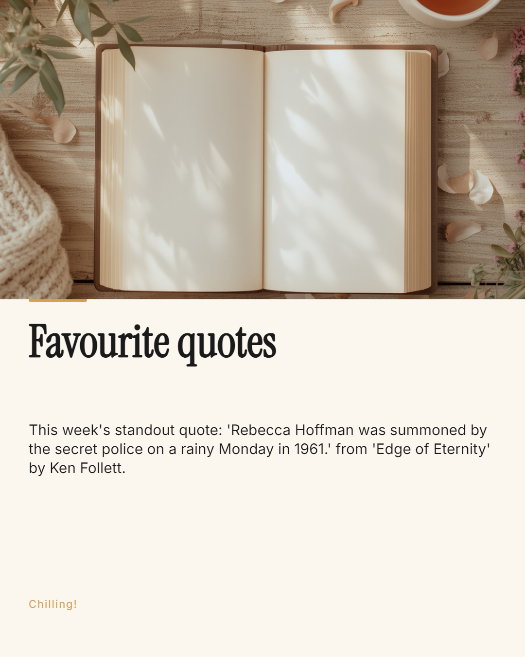 Favourite quotes from this week's reading